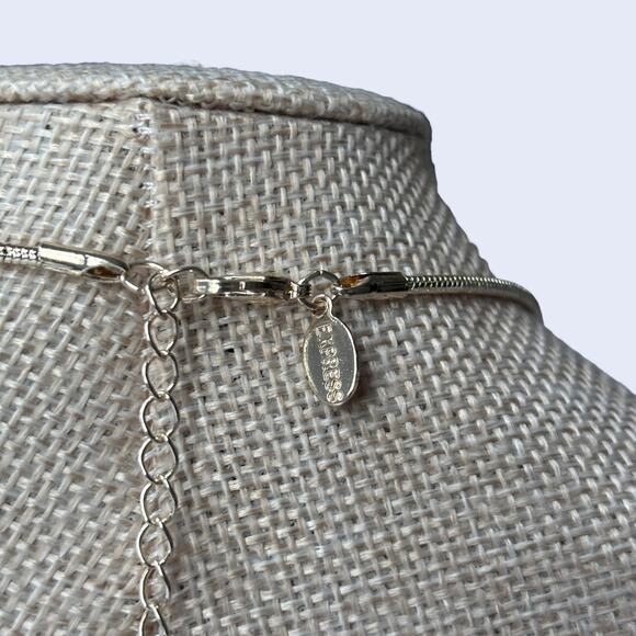 Express Silver Spike Statement Necklace Dagger Fringe Punk Bib Modern Edgy - Picture 3 of 4